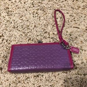Coach Signature Embossed Wristlet